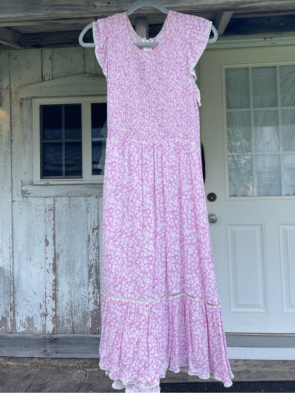 Lost + Wander Pink and White Flowy Dress Women’s size L